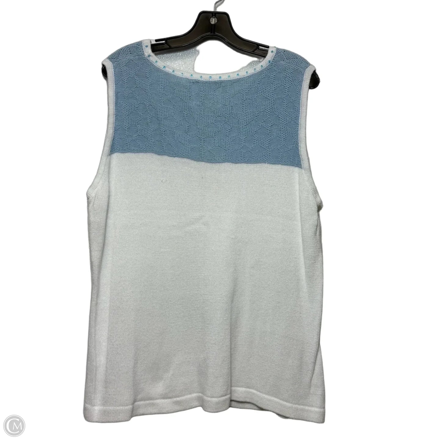 Top Sleeveless By Clothes Mentor In Blue & White, Size: 1x