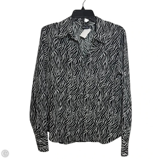 Top Long Sleeve By New York And Co In Zebra Print, Size: S