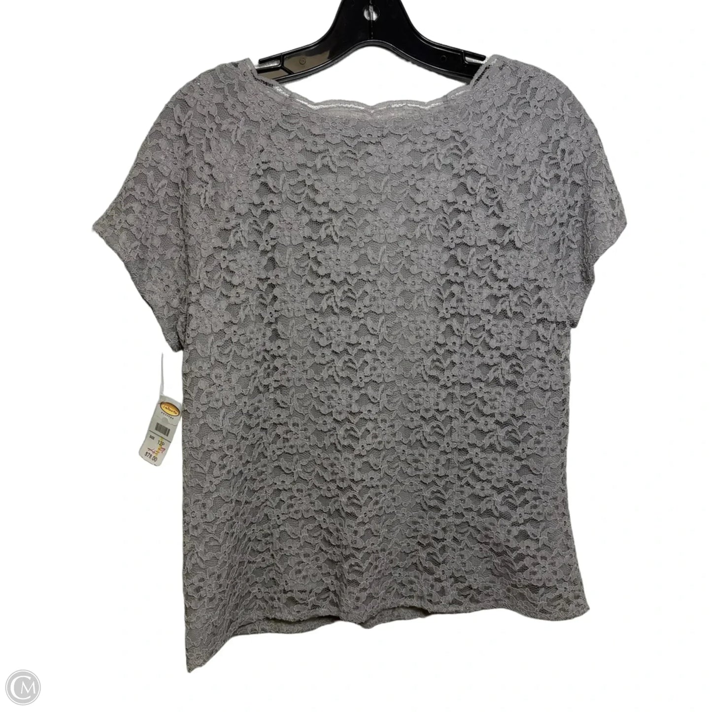 Top Short Sleeve By Talbots In Silver, Size: 12