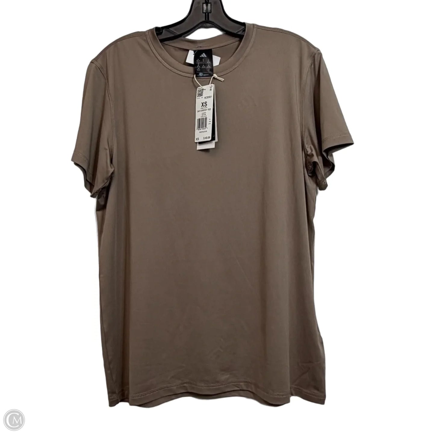 Athletic Top Short Sleeve By Adidas In Brown, Size: Xs