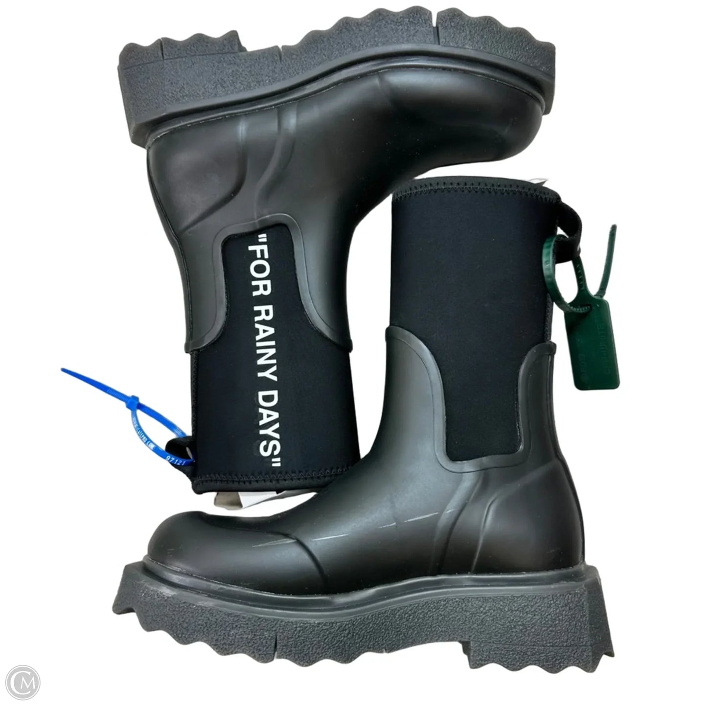 Sponge rubber rain Boot Luxury Designer By Off-white In Black
