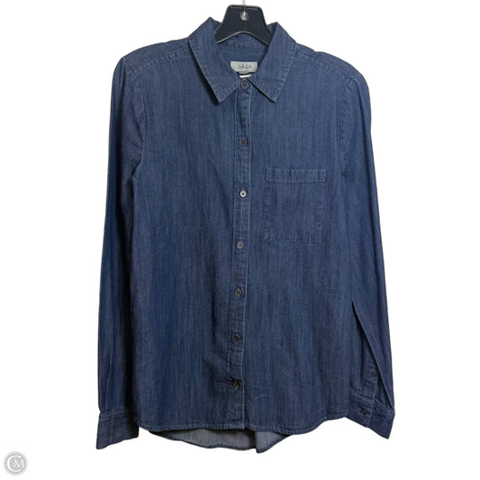 Top Long Sleeve By Style And Company In Blue Denim, Size: S