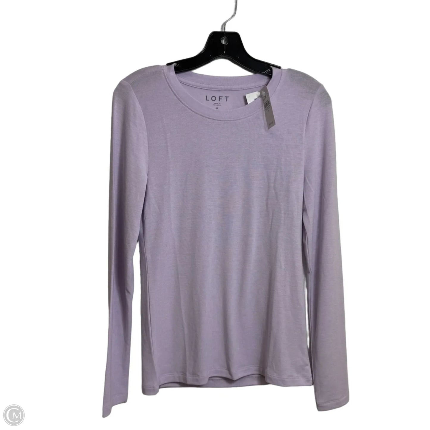 Top Long Sleeve Basic By Loft In Purple, Size: M