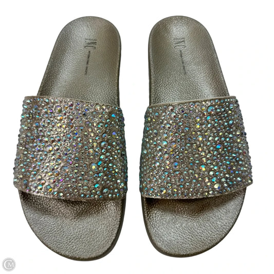 Sandals Flip Flops By Inc In Silver, Size: 8