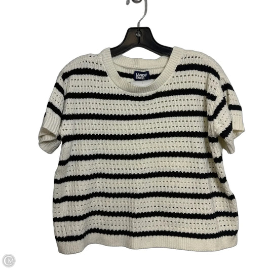 Sweater Short Sleeve By Lands End In Striped Pattern, Size: Xs