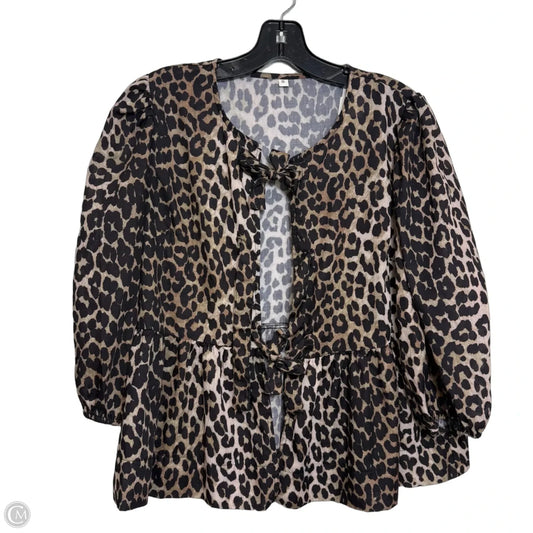 Top 3/4 Sleeve By Cme In Animal Print, Size: S