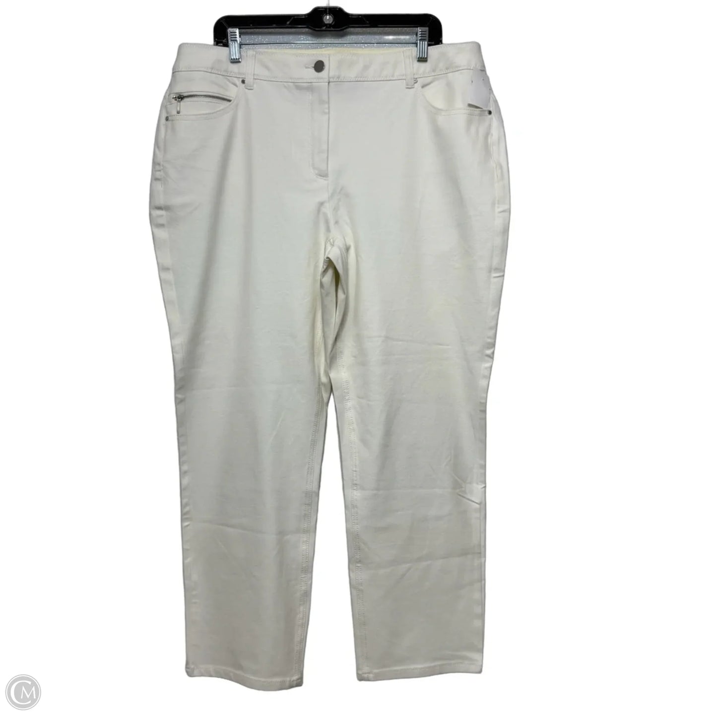 Jeans Cropped By Chicos In White Denim, Size: 16