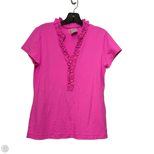 Top Short Sleeve Designer By Lilly Pulitzer In Pink, Size: M