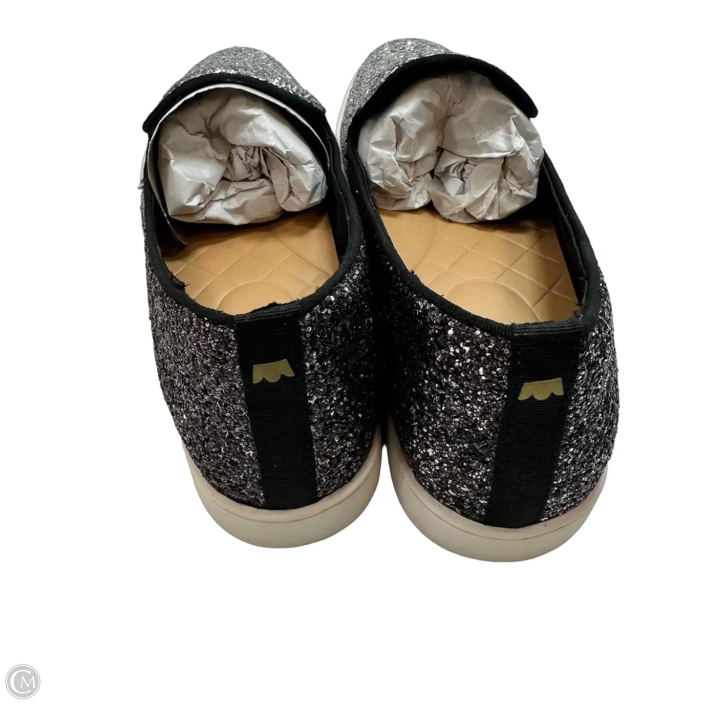 Shoes Flats By Birdies In Silver, Size: 8.5