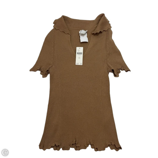 Top Short Sleeve By Maeve In Tan, Size: Xxs