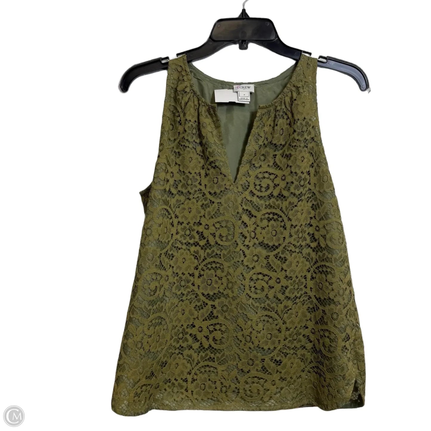 Top Sleeveless By J. Crew In Green, Size: S
