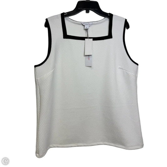 Top Sleeveless By Liz Claiborne In White, Size: Xxl