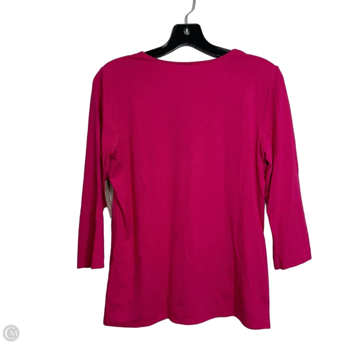 Top 3/4 Sleeve Basic By Chicos In Pink, Size: S