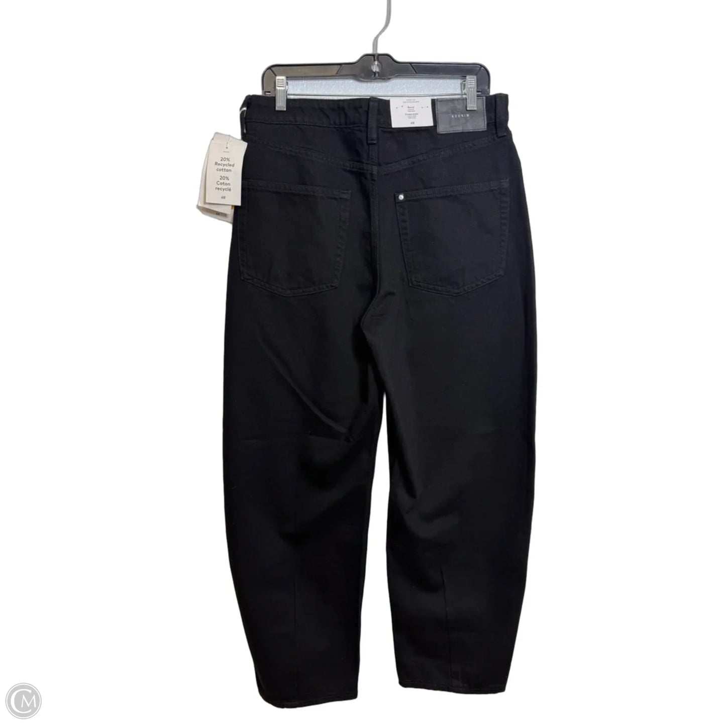 Barrel Jeans By H&m In Black Denim, Size: 8