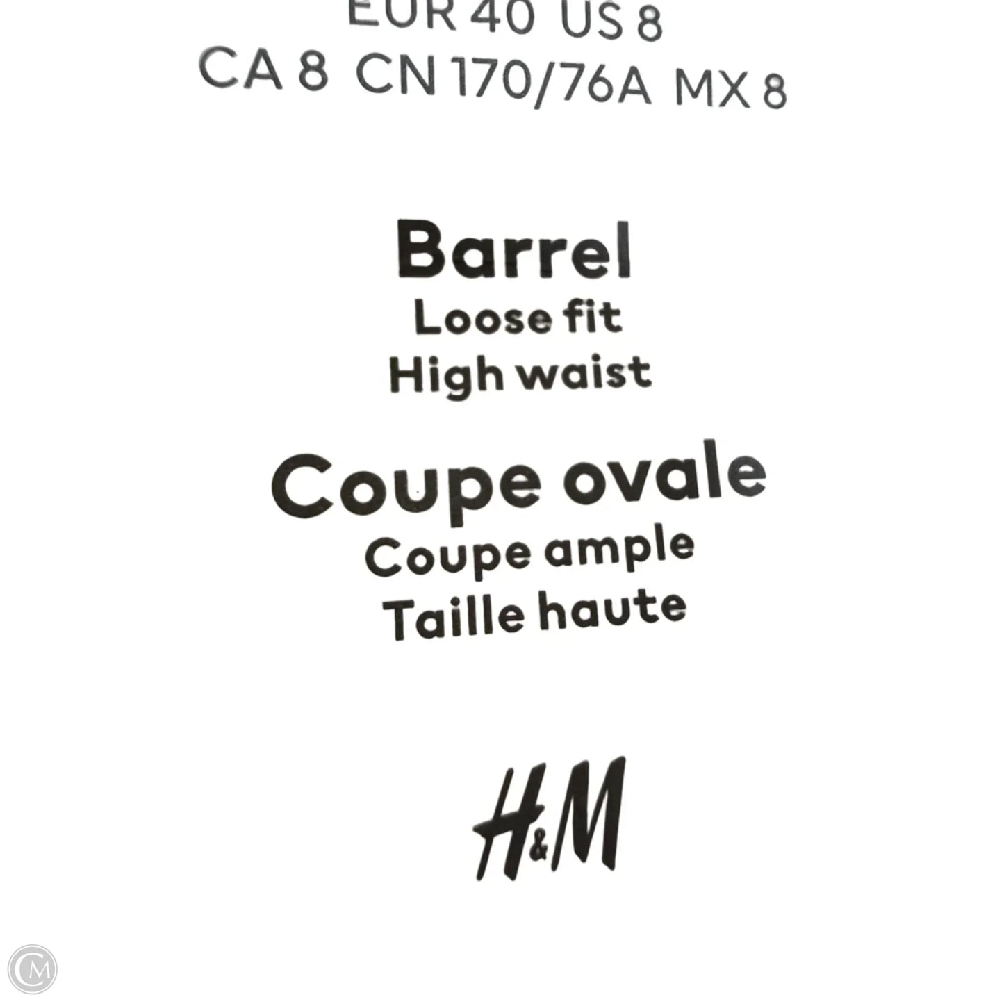 Barrel Jeans By H&m In Black Denim, Size: 8