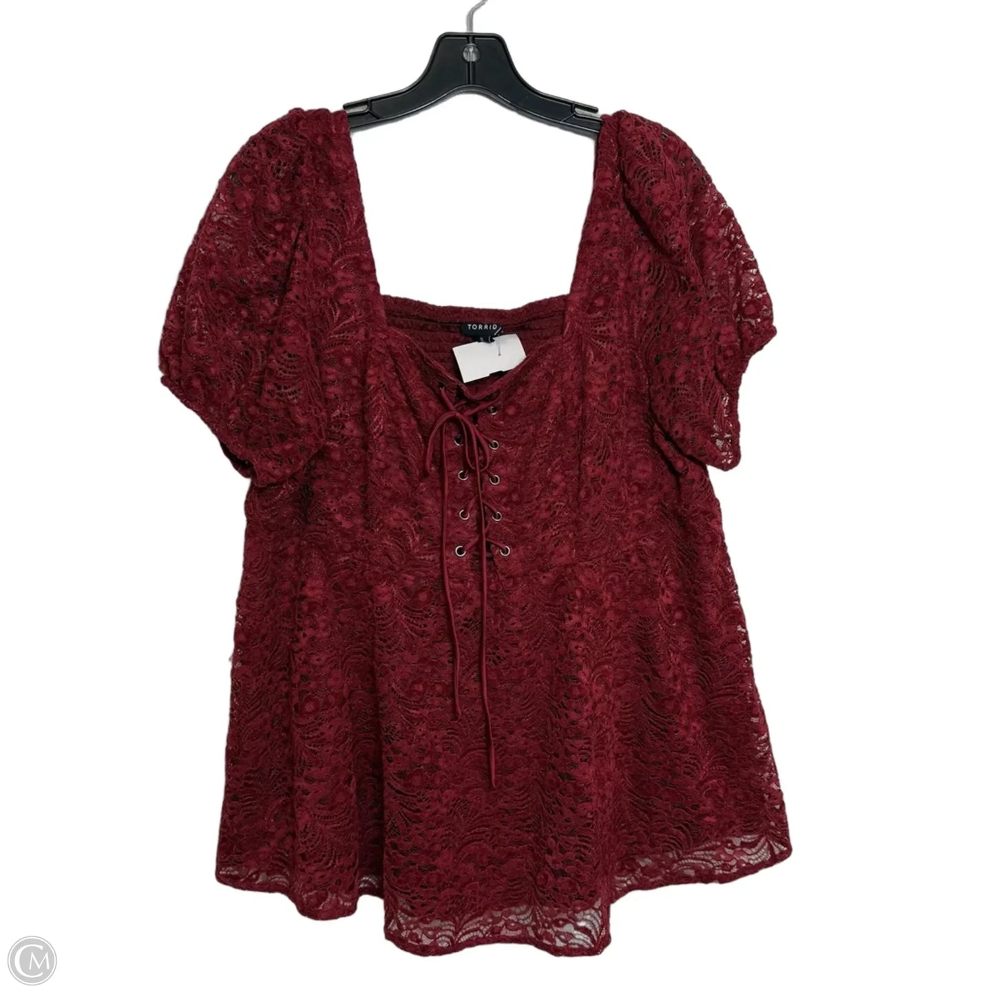 Top Short Sleeve By Torrid In Maroon, Size: L