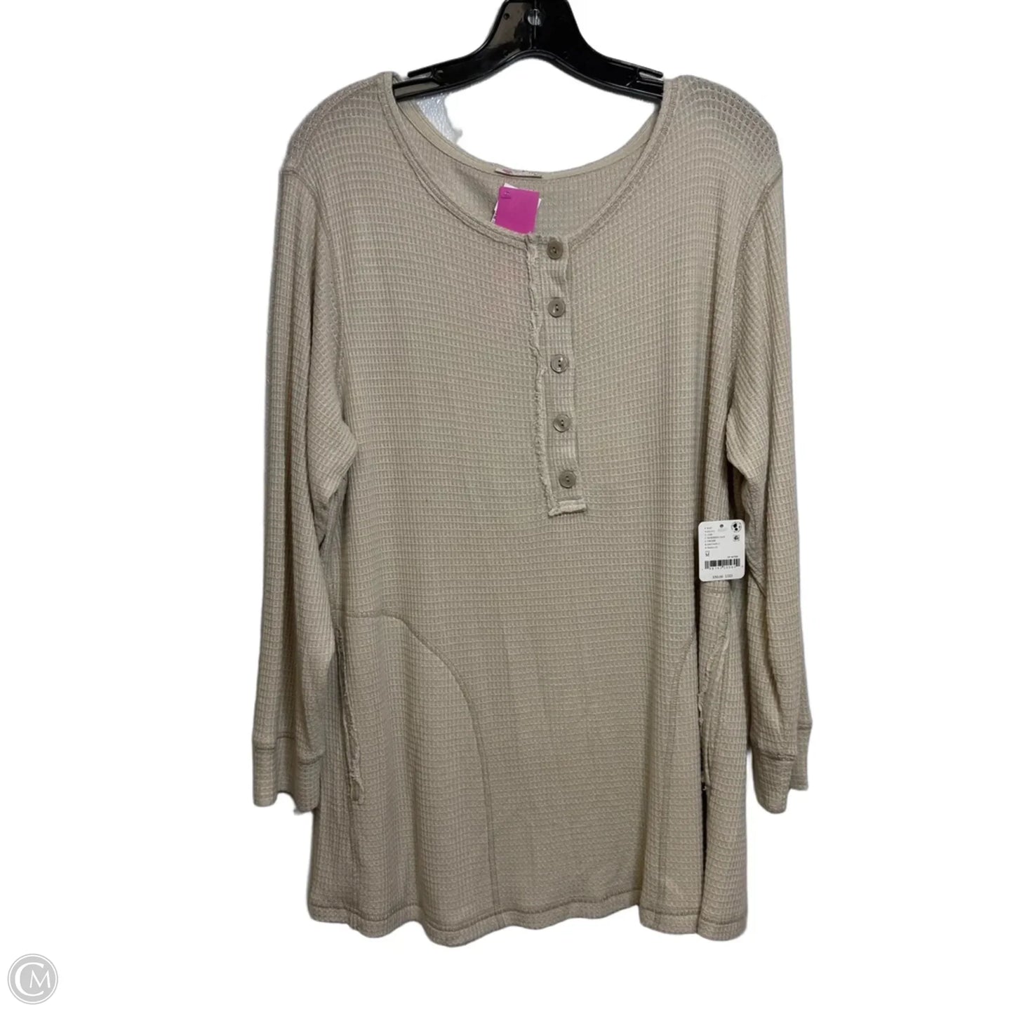 Top Long Sleeve By Free People In Taupe, Size: M