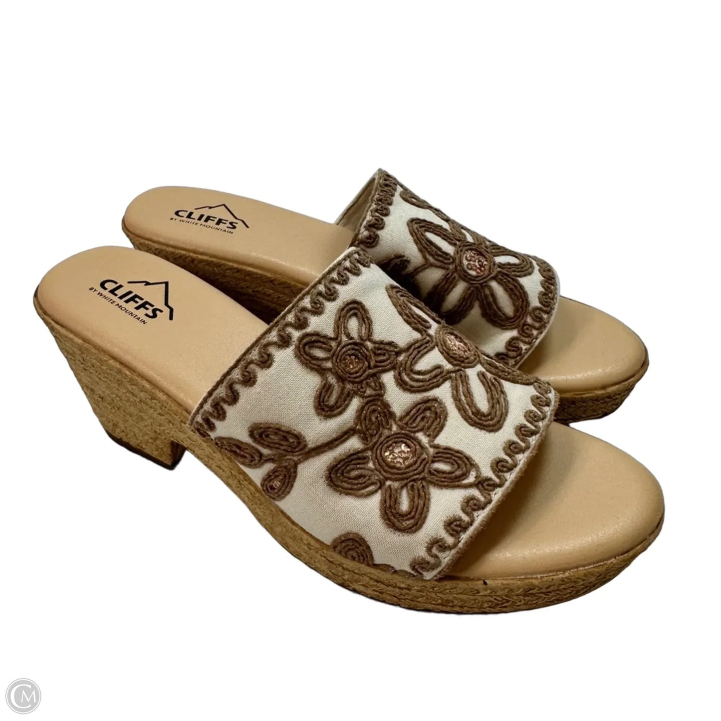 Sandals Heels Block By White Mountain In Brown, Size: 6.5
