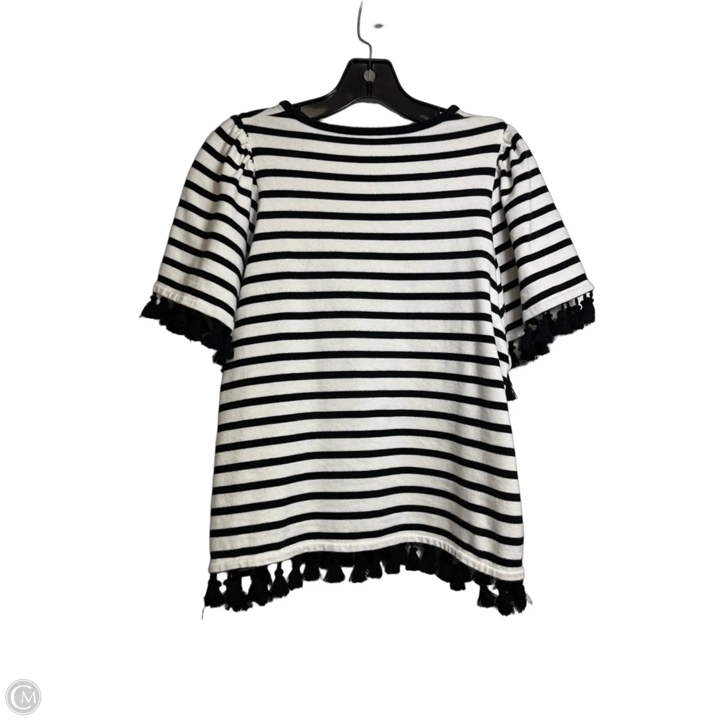 Top Short Sleeve Designer By Kate Spade In Striped Pattern, Size: M