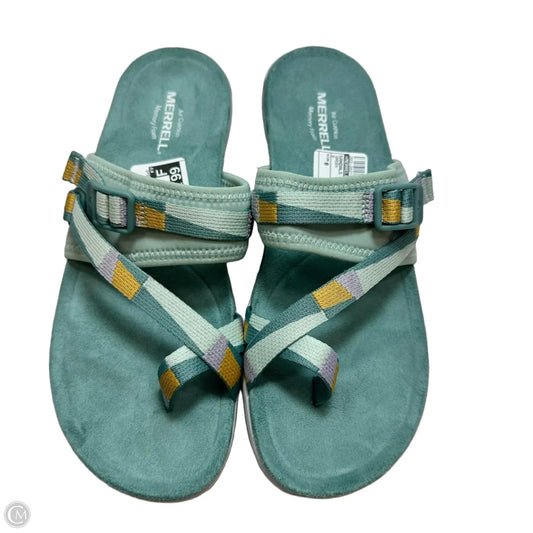 Sandals Flats By Merrell In Green, Size: 9