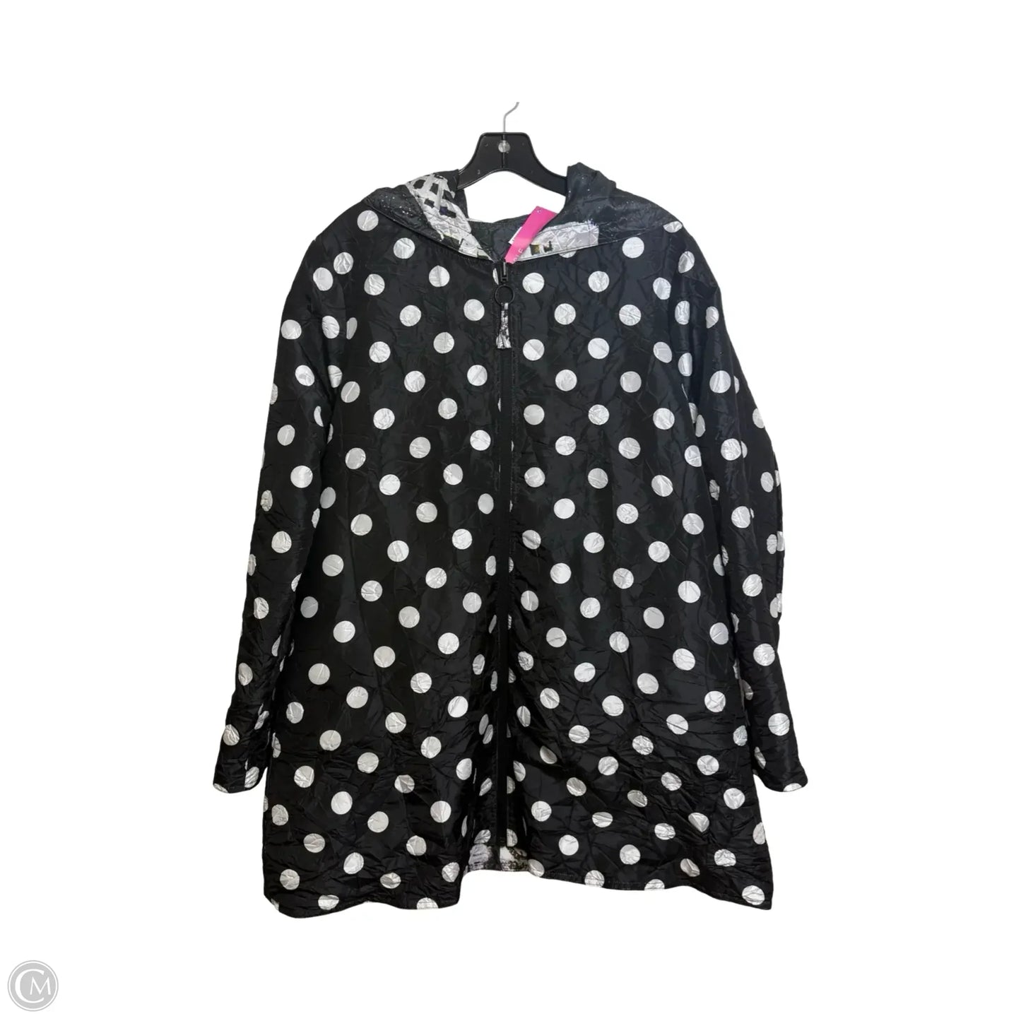 Reversible Jacket Windbreaker By Clothes Mentor In Polkadot Pattern, Size: L