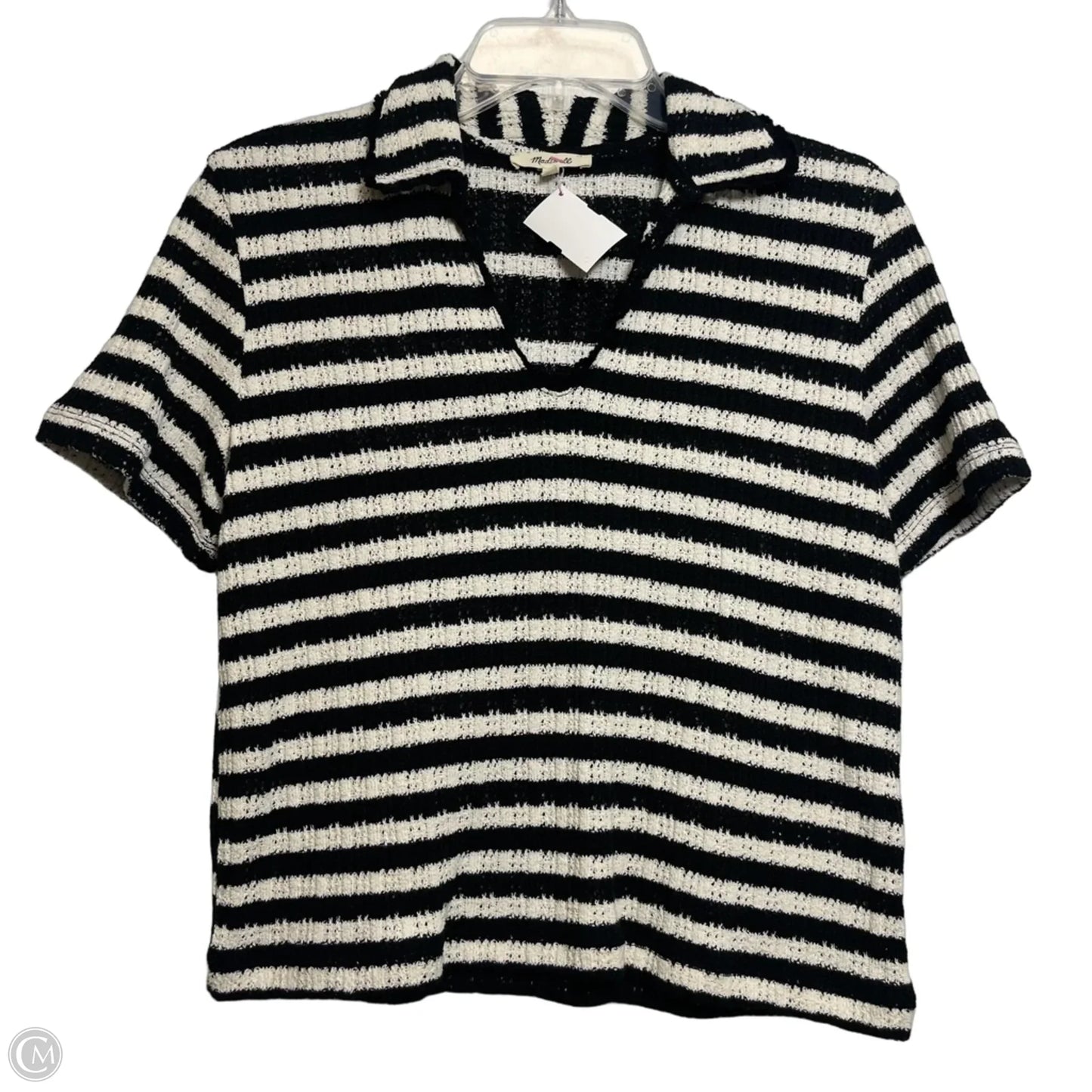 Top Short Sleeve By Madewell In Striped Pattern, Size: S