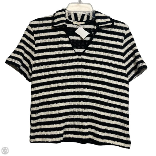 Top Short Sleeve By Madewell In Striped Pattern, Size: S