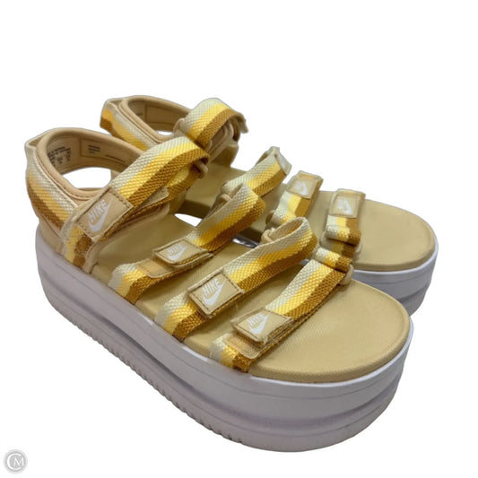 Sandals Heels Platform By Nike In Yellow, Size: 9