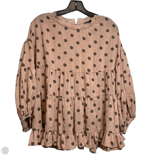 Top Long Sleeve By Clothes Mentor In Polkadot Pattern, Size: M