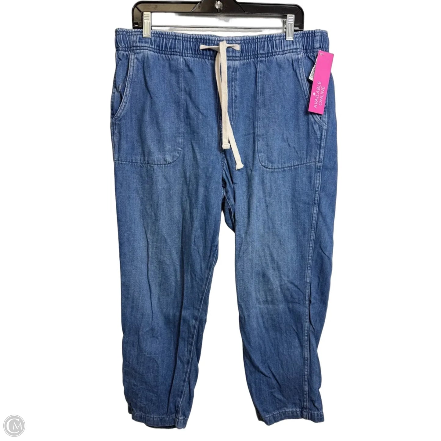 Jeans Cropped By Gap In Blue Denim, Size: L