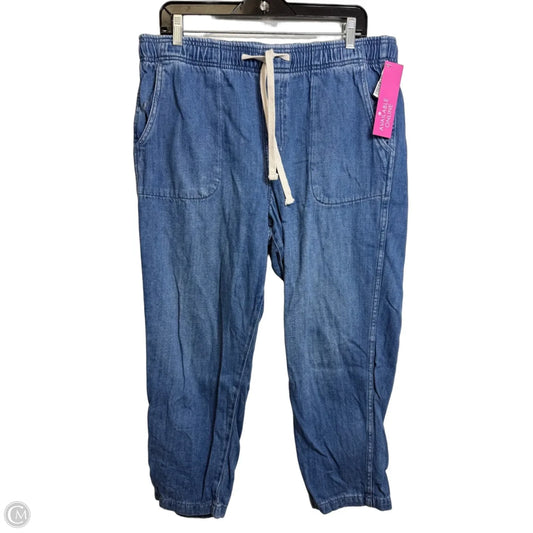 Jeans Cropped By Gap In Blue Denim, Size: L