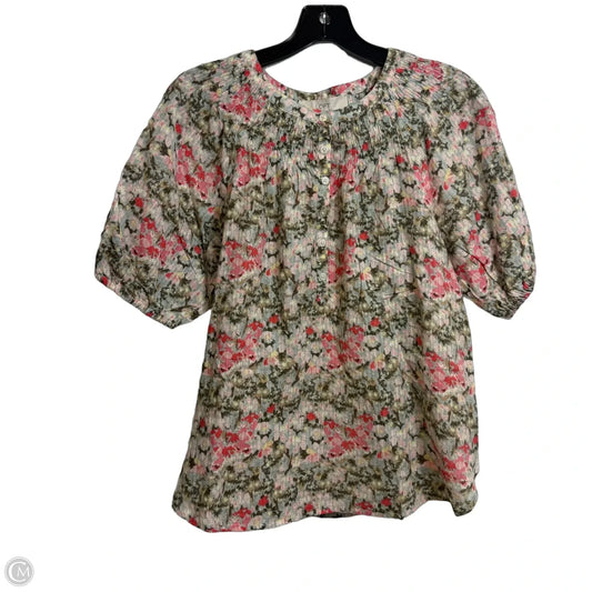 Top Short Sleeve By Loft In Multi-colored, Size: S