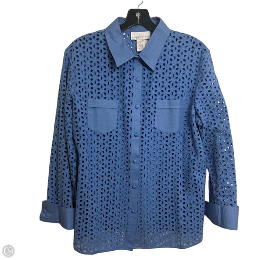 Top Long Sleeve By Susan Graver In Blue, Size: M