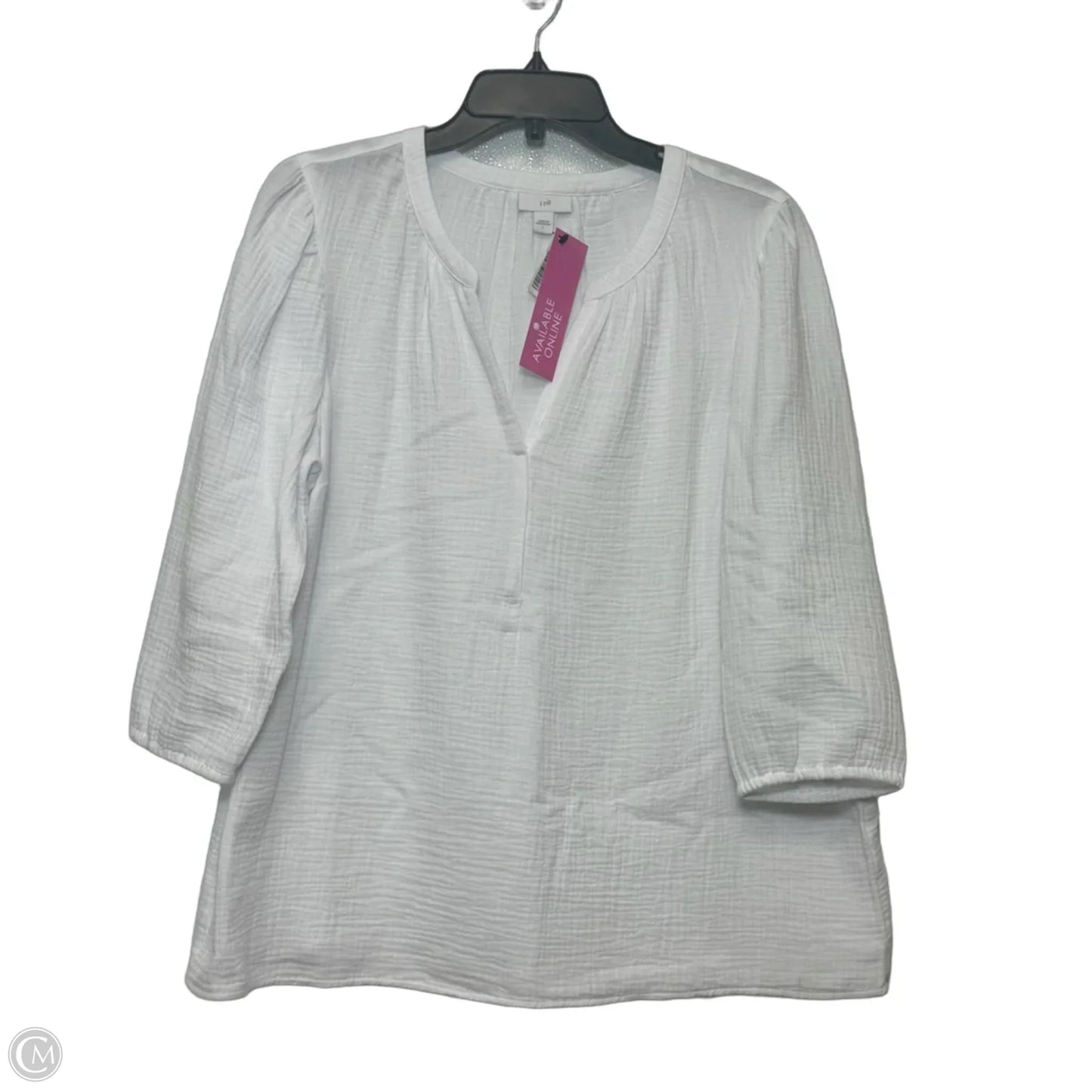 Top Long Sleeve By J. Jill In White, Size: L