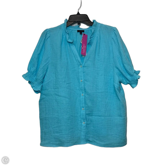 Top Short Sleeve By Talbots In Blue, Size: Xl