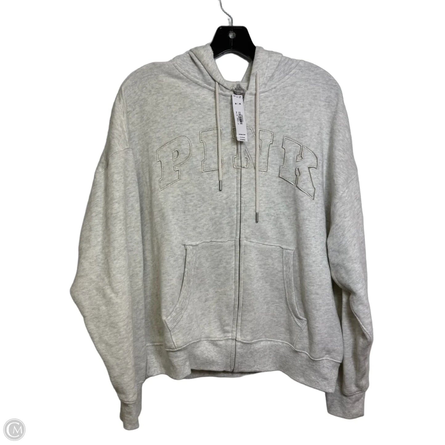 Athletic Jacket By Pink In Grey, Size: M