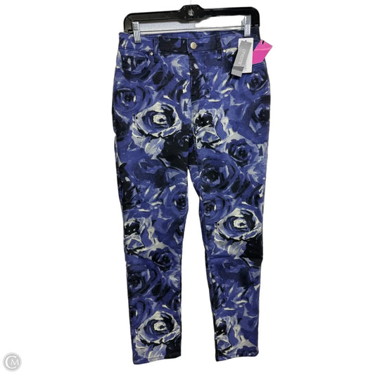 Jeans Straight By Chicos In Floral Print, Size: 4