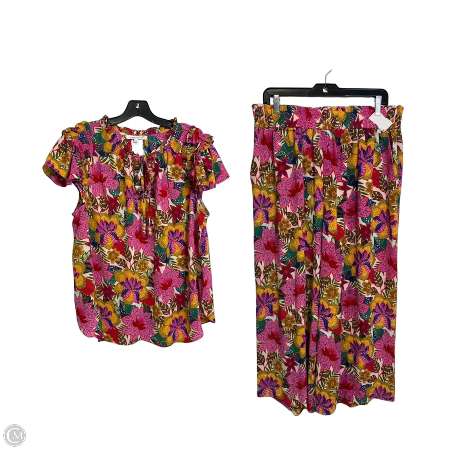 Capris 2pc By Rose And Olive In Floral Print, Size: 1x