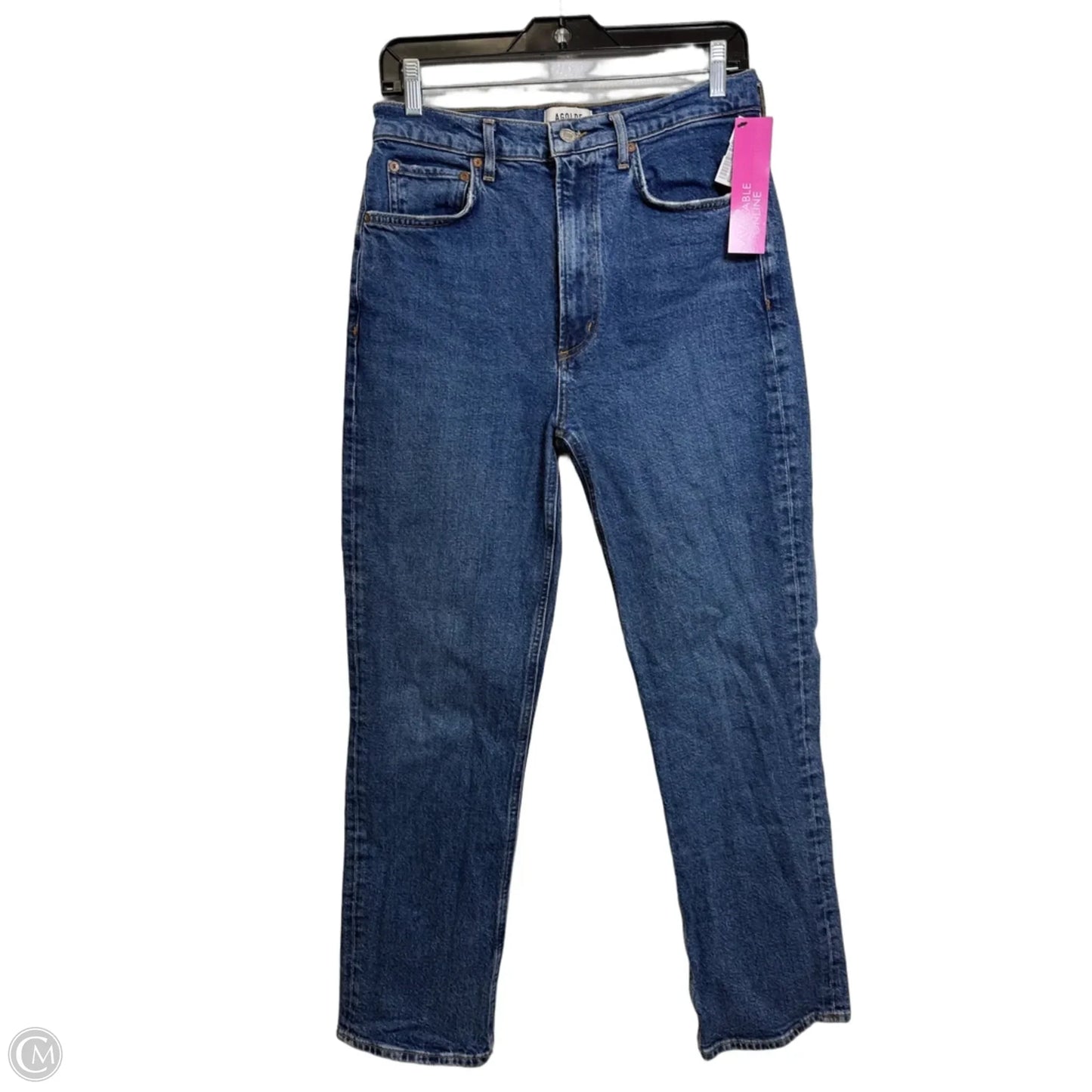 Jeans Straight By Agolde In Blue Denim, Size: 6