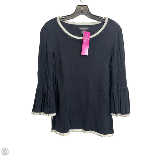 Top 3/4 Sleeve By Liz Claiborne In Black, Size: S