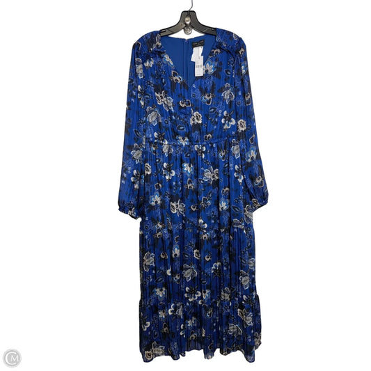 Dress Party Midi By Lane Bryant In Blue, Size: 18/20 P