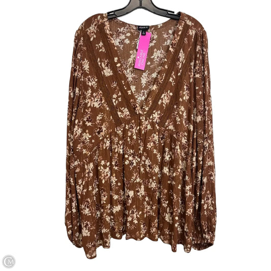 Top Long Sleeve By Torrid In Floral Print, Size: 2x