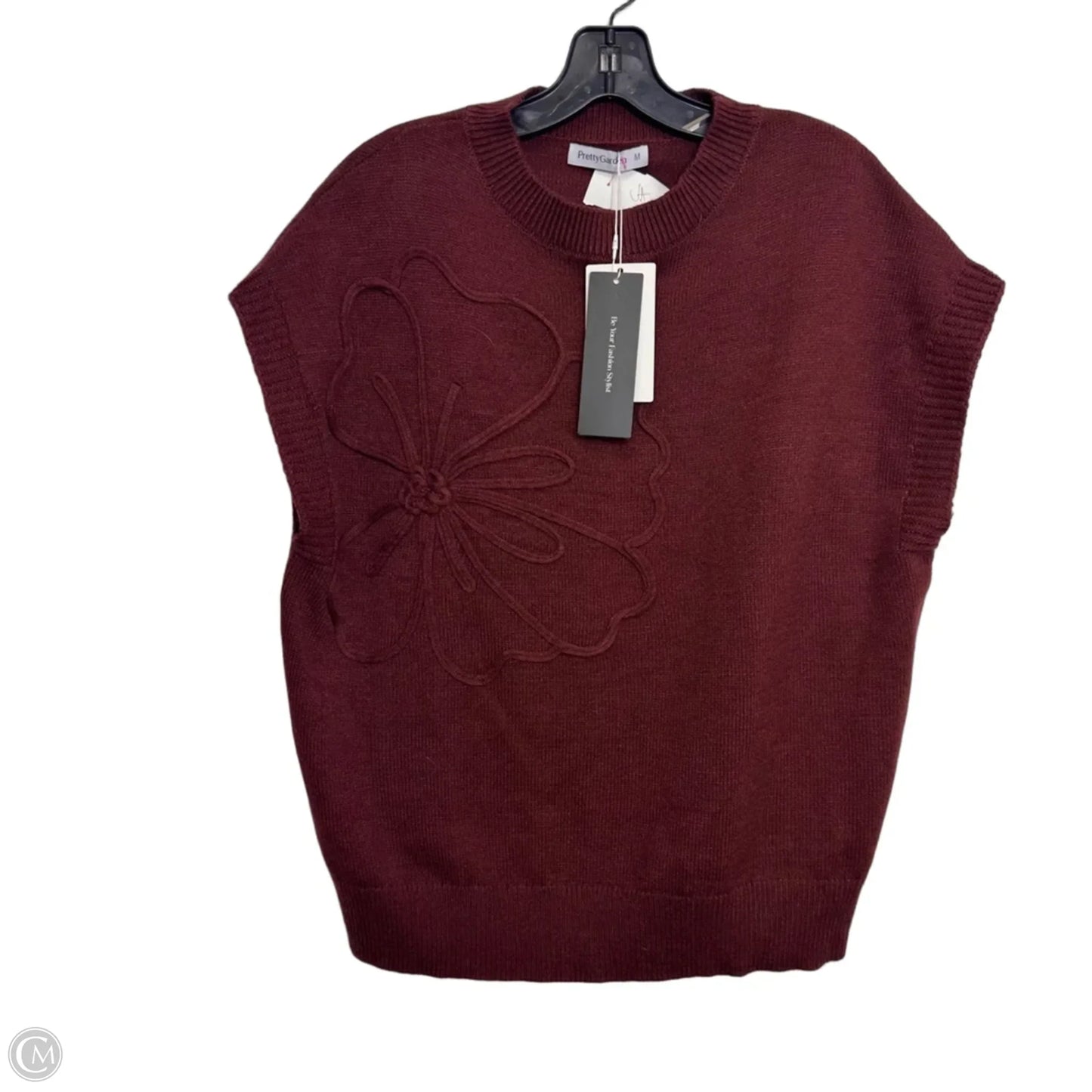 Vest Sweater By Prettygarden In Maroon, Size: M