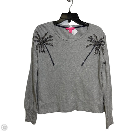 Top Long Sleeve Designer By Lilly Pulitzer In Grey, Size: S
