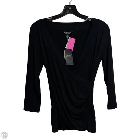 Top Long Sleeve By Lauren By Ralph Lauren In Black, Size: S