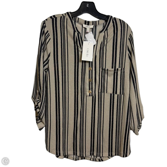 Top 3/4 Sleeve By Como Blu In Striped Pattern, Size: M