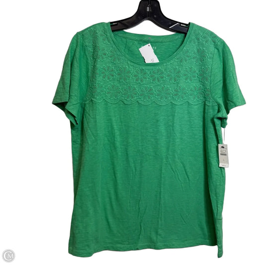 Top Short Sleeve By Talbots In Green, Size: L