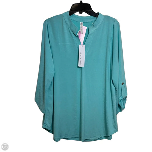 Top Long Sleeve By Dear Scarlett In Aqua, Size: L