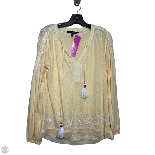 Top Long Sleeve By White House Black Market In Yellow, Size: S