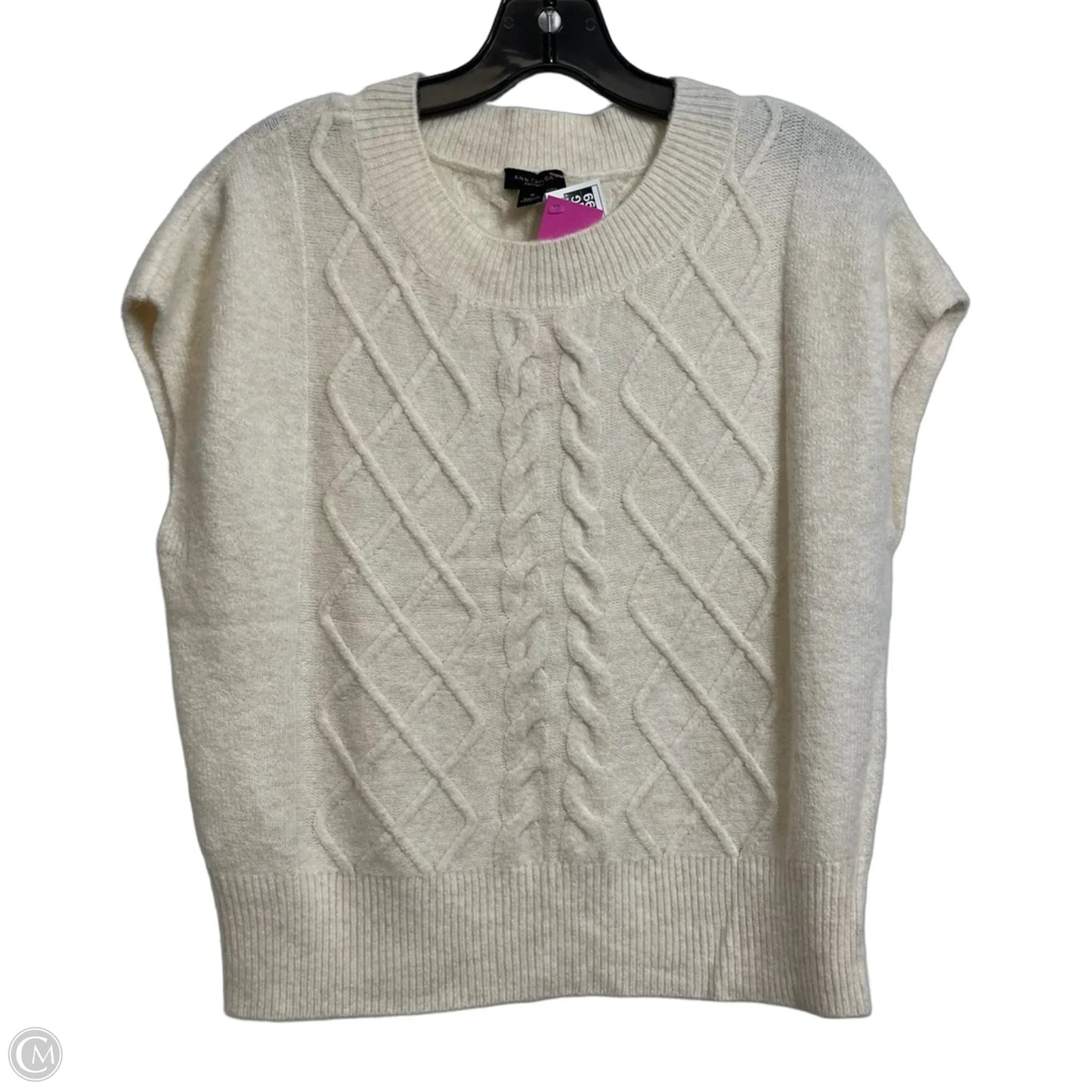 Sweater Short Sleeve By Ann Taylor In Ivory, Size: M